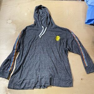Joe BoxerGray Hoodie with Rainbow Stripes and Smiley Patch 3X (LU)